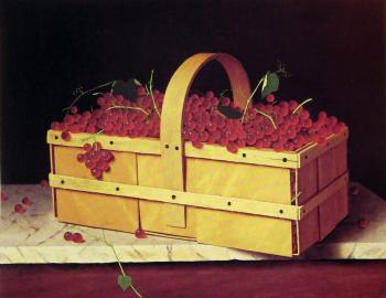 威廉 邁尅爾 哈尼特 A Wooden Basket of Catawba Grapes